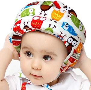 IULONEE Baby Infant Toddler Helmet No Bump Safety Head Cushion Bumper Bonnet Adjustable Protective Cap Child Safety Headguard Hat for Running Walking Crawling Safety Helmet for Kid (Beige Owl)