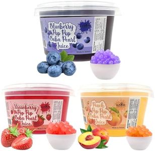 Fusion Select Strawberry, Blueberry, Peach Bursting Bobaz Popping Bobaz Pearls Fruit Tea Snack Toppings