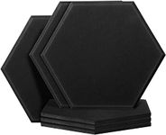 ARROW BLACK Hexagon Acoustic Foam Panels, Sound Proof Padding Soundproofing Absorption Panel, 1x1FT X 0.4 Inches High Density Beveled Edge Wall Tiles for Acoustic Treatment, (Pack of 36)