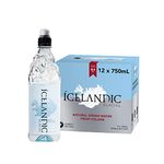 Icelandic Glacial Premium Still Water 750ml Sports Cap Recycled PET Bottles x 12 Per Pack – Alkaline/Low PH, Recycled Packaging,BPA Free,Carbon Neutral from Icelandic Spring.Low TDS & Mineral Content.