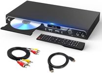 SHIWAKOTO DVD Players with Microphone Ports, Premium All Region Free CD DVD Players Support HDMI, AV, USB,Dual Mics Jack, HD Disc Player for TV