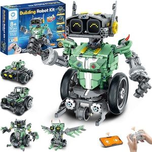 Sillbird Robot Car Building Kit with Remote Control for Boys Ages 8-14, STEM Coding Robotics Technic Toy Birthday Gifts for Kids, Buildable 5in1 Models with 727 Pieces