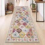 HEBE Boho Runner Rug 2x6 Ft Vintage Soft Hallway Rug Runner Washable Kitchen Runner Mat Farmhouse Laundry Rug Runner Non Slip Floor Carpet for Entryway Bathroom Bedroom Entrance, Colorful