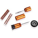 Granite Stash Tubeless Flat Tire Repair Kit Bike Tool Kit - Easy Handlebar Storage - Complete Bike Tire Plug Kit - 2 Different Size Tire Plugs - Portable - Easy and Effortless Usage (Orange)