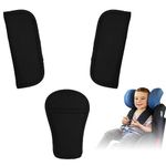 SNOWIE SOFT 3Pcs Baby Car Seat Belt, Baby Stroller Car Seat Strap Covers & Crotch Pad Combo Universal Seat Belt Covers For Newborns Kids, Pushchair Seat Belt Cover Cushions Adjustable - Multicolor