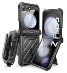 SUPCASE for Samsung Samsung Galaxy Z Flip 5 Case with Stand & Belt-Clip (Unicorn Beetle Pro), [Hinge Protection] [Front Screen Protector] Dual Layer Rugged Phone Case for Galaxy Z Flip 5, Black