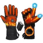 Minthouz Heated Gloves, 5V 5000 mAh Rechargeable USB Heated Gloves, 3 Heating Levels Electric Heated Gloves for Men Women with & Waterproof Touchscreen, Hand Warmer Gloves for Outdoor Work Sports