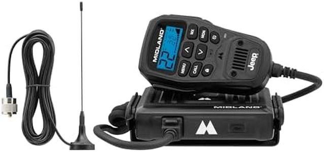Midland - MXT275 Jeep Branded MicroMobile GMRS Radio - 15 Watts Two-Way Radio with Integrated Control Microphone - Overland Tractors Detachable External Magnetic Mount Antenna - 8 Repeater Channels