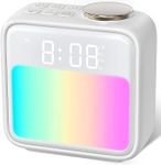 Samshow Alarm Clocks for Bedrooms,Loud Alarm Clock for Heavy Sleepers Adults, 15-180 Mins Sleep Aid,6 Wake up Sounds,10 Colors Night Light,Dynamic RGB Color