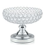 kolnlala Hollow-Carved Design Crystal Fruit Bowl for Table Centerpiece/Counter/Gorgeous Fruit tray for your Kitchen.Nice Gift for her.(Silver, Bowl shape 1pc)