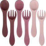 6 Pieces Silicone Baby Feeding Fork