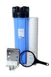 RiverSoft AYWC-20 Yarn Wounded Sediment Filter Assembly, 5 Micron for Filtering sediments, Install in Mainline 1 inch Inlet/Outlet (20 inch, PP, Blue, 5 Micron)