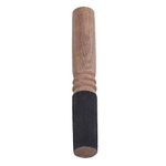 BQLZR 18x2.6cm Wooden Color Peach Wood Leather Wrapped Tibetan Meditation Singing Bowl Mallet Striker Stick