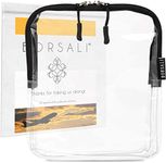 BORSALI TSA Quart Size Bag Approved for Carry On Travel - One (1) Quart Clear Toiletries, Cosmetic and 3-1-1 Liquids Toiletry Bag