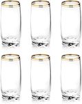 Qudasar PDTXCLS SPPRANDOM Zanzer 6-Piece Gold Glass Cup Set (Highball Glass (Set Of 6))