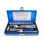 Taparia S 1/4H Socket Set, 1/4 Inch Square Drive, 23-Piece Socket Set |17 Sockets + 6 Socket Accessories |Chrome Vanadium Steel | Professional Hand Tool Set