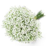 Uhky 6 Pcs Artificial Baby Breath Gypsophila Flowers Bouquets Real Touch Flowers for Wedding Party DIY Wreath Floral Arrangement Home Decoration (White)