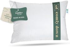 ComfyDown Toddler Pillow - 800 Fill Power Super Soft European Goose Down for Children Ages 18 to 48 Months - 100% Hypoallergenic ? 300-Thread Count Egyptian Cotton Cover - Made in USA - 13”x18”