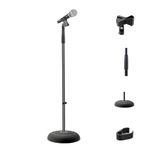 Pyle, Microphone Stand, Universal Mic Mount with Heavy Compact Base, Portable Mic Stand, Boom, Height Adjustable Straight Stands (85 – 152 cm.)