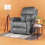 Wakefit Recliner Chair | 3 Years Warranty | Recliner Sofa, Recliner Sofa Set for Living Room, Recliner Sofa 1 Seater, Diwali Gifts, Single Seater Manual - Stargazer (Velvet Fabric, Space Grey)