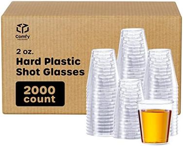 Comfy Package [Case of 2,000] 2 oz. Clear Hard Plastic Shot Glasses - Disposable Shot Cups