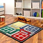 Littlelooms handmade woolen rug(5 x 5 Feet)for Kids Play Crawling Rattle Baby Play Carpet Multifunction Floor Mats for Kids & Children's Room, Living Room, Dining Room & Bedroom Baby Play Room/Kids Home Decor. (LUDO RUG -5 x 5 Feet)