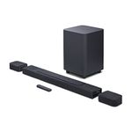 JBL Bar 1000, Surround Sound Bar for TV with Wireless Subwoofer and 2 x Detachable Wireless Surround Speakers, 880W Output Power, in Black