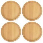 4 Pcs Wooden Candle Plates, Round Candle Holder, Plate for Candle Cobbler Plates, No Round Wooden Plates, Coasters for Candles, Decorative Plates for Candles up to D 8 cm, Candle Plate, Decorative