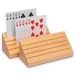 Yellow Mountain Imports Standard-Size Solid Beechwood Playing Card Holders/Racks - Set of 2 - Card Organizers