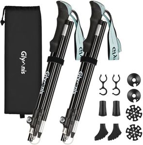Glymnis Walking Poles 2 Pack Collapsible Walking Poles for Women Men with Quick Lock System, Foldable Hiking Trekking Poles for Senior Trekking, Backpacking