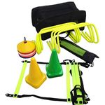 CW Goal Football Training Kit PVC Adjustable Ladder Hurdle Disc Cone Ground Marker with Carry Bag