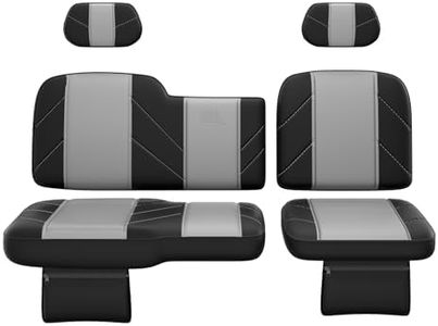 KEMIMOTO UTV Leather Seat Covers w/Pocket Soft Cushion Compatible with Polaris Ranger XP 1000/Crew 2017-2021, Ranger 1000/Crew 2020-2024 Stylish 60/40 Split Bench Seat Cover Waterproof Accessories