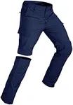 Wespornow Men's-Convertible-Hiking-Pants Quick Dry Lightweight Zip Off Breathable Cargo Pants for Outdoor, Fishing, Safari (Navy, 7X-Large)