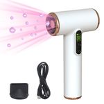 FOUDAY Rechargeable Travel Hair Dryer, 3 Speeds and 3 Temperatures, Cordless Hairdryer, 15000 mAh Battery Capacity Portable Hair Dryer with Digital Screen for Women Men Travel, White