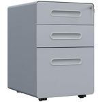 Vinsetto Lockable File Cabinet with 3 Drawers, Vertical Office Drawer for A4, Letter, Legal Size, Anti-tilt Design, Pre-Assembled Body, Grey