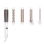 Conair Double Ceramic Multi-Attachment Hair Styler, 5-in-1 Curling Wand Set to Create Curls, Waves, and Blowouts, Ceramic Technology Eliminates Damaging Hot Spots, Hair Curler