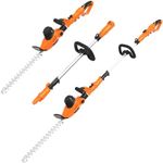 GARCARE 2 in 1 Hedge Trimmer Corded Pole Hedge Trimmer Electric 4.8A 450mm Laser Cutting Blade, Blade Cover and Shoulder Strap Included