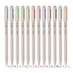 Flair Hauser XO Multicolor Gel Pen with Hard Box Case | Sleek Body & Minimalistic Design | Matt Finish | Ultra Durable Tip | Set Of 12 Bright Ink Colors