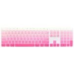 Ultra Thin Silicone A1843 Keyboard Cover Skin for iMac Full Size Wireless Numeric 2017-2019 Magic Keyboard with Numeric Keypad MQ052LL/A A1843 US Layout (Gradient Pink)