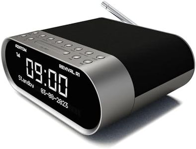 AZATOM DAB/DAB+ & FM Bedside Digital Radio | Dual Alarms & Sleep Timer | USB Device Charging | Mains Powered | Bluetooth | Perfect for the Bedroom Revival R1 (Silver)