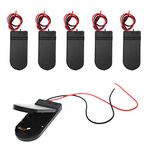 QTEATAK 6 Pcs 2 x 3V CR2032 Button Coin Cell Battery Holder with Leads On Off Switch