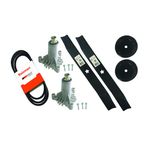 Raisman LT1000 42" Deck Rebuild Kit Replaces 130794 Deck Spindles, 134149 Mulching Blades, 144959 Deck Drive Belt, 173436 Pulleys