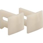 PRIME-LINE N 7015 2-Piece Adjustable Door Guide, 1-1/8 in L X 1-1/16 in W, Plastic, White