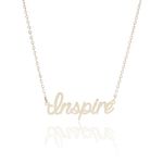 AOLO Small Inspire Engraved Charm Neckless Gift for Friends