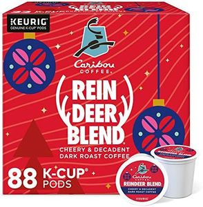 Caribou Coffee Reindeer Blend, Single-Serve Keurig K-Cup Pods, Dark Roast Coffee Pods, 88 Count