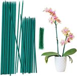 SupKing Plant Stakes,17&12 Inch Wood Plant Sticks 30 Pack Orchid Stake Sturdy Green Bamboo Plant Support Stake Gardening Floral Potted Plant Support