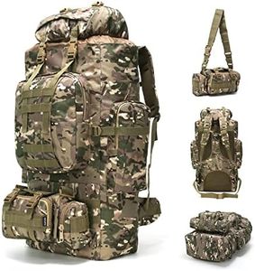 HongXingHai 100L Camping Hiking Backpack,Molle military Tactical rucksack backpack,Waterproof Lightweight Hiking Backpack, Cp Camo, Large, Hiking-daypacks