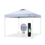 Acepic 8x8 Pop Up Canopy Tent,300D Silver-Coating Top,Easy Setup Pop Up Canopy Tent Instant Portable Shelter with Wheel Carry Bag, Bonus 8 Stakes (White)