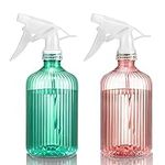 WOODFIB 2 Pcs Spray Bottles, 500ml Empty Spray Bottle, Plant Misting with Adjustable Spray Head & Clog Proof, Water Spray Bottle for Household, Cleaning, Garden, Plants, Hairdressing