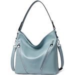 BOSTANTEN Leather Hobo Bags For Women Designer Handbag Ladies Large Purses Shoulder Bags Blue